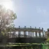 Kolonnade am Neuen Palais mit Baum im Gegenlicht